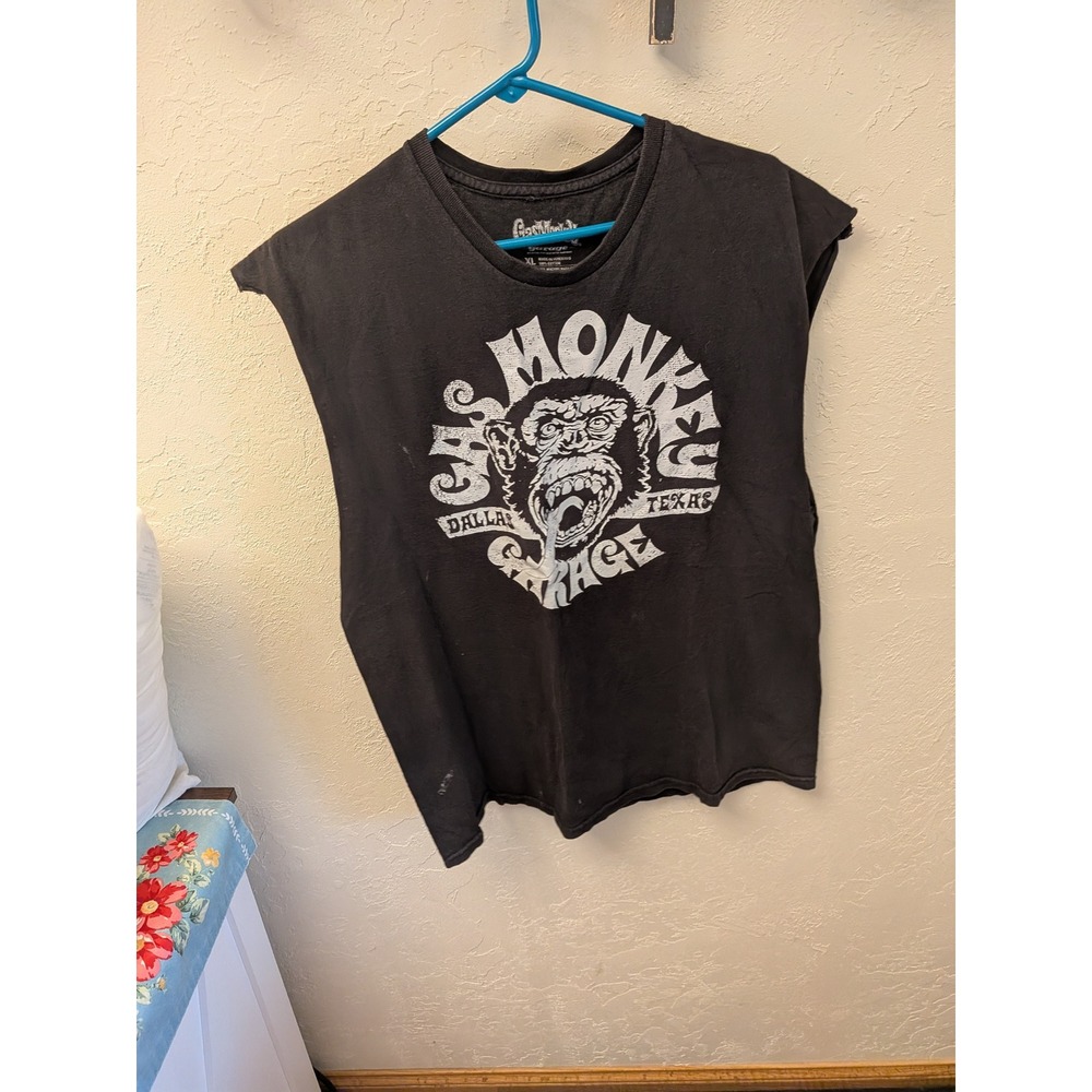 Gas Monkey Garage Dallas Texas Mens XL Black Sleeveless Graphic Muscle T-Shirt